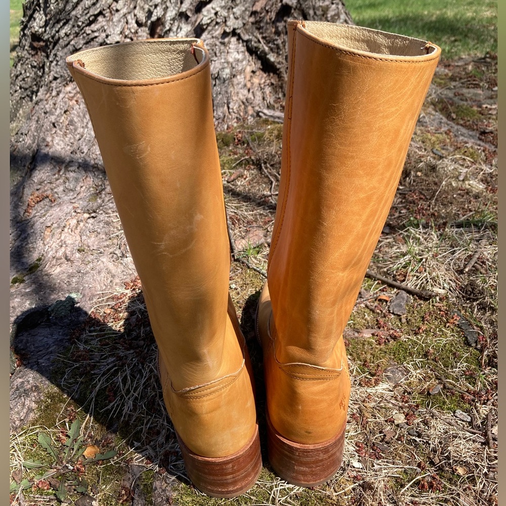 Frye Made in USA Vintage Frye Campus Boots Banana Leather 11 D 3M18774 2951 W - Picture 8 of 17